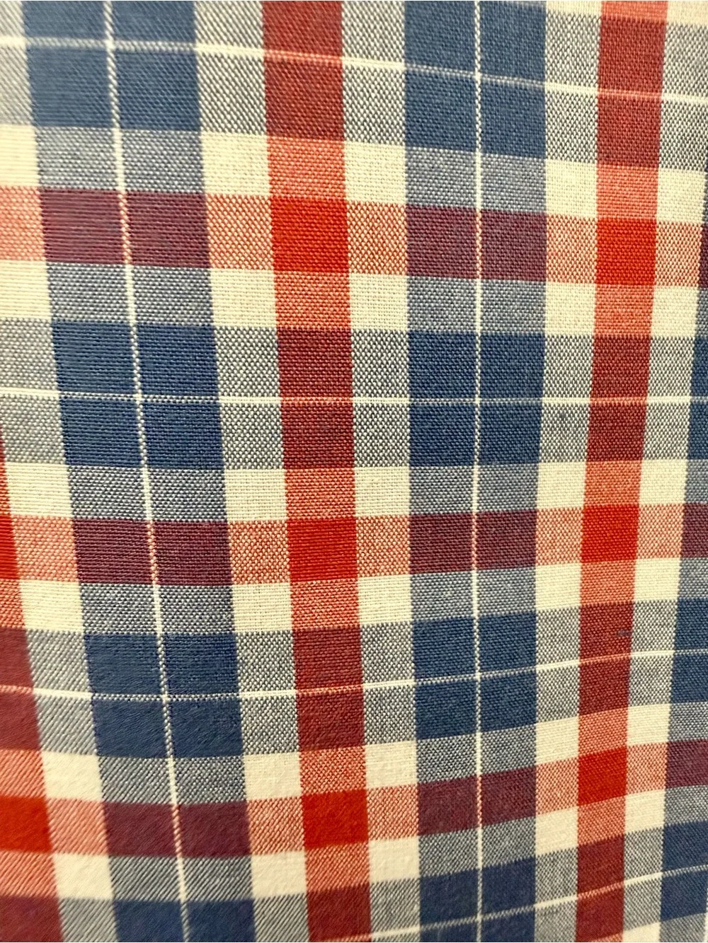 J. Crew Men's Red, White & Blue Plaid Button-Down Shirt